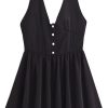 Women's Summer Sexy Halter Neck Sleeveless Flowy Dress Evening Party Beach Cocktail Casual A-Line Skirt