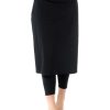 Women’s High Waisted Swim Skirt with Attached Leggings- UPF 50+ Cover Up Swim Skirt with Capris Inserted