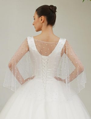 EllieHouse Womens Soft Tulle Bridal Scarf Evening Shawl Wedding Wraps CF40