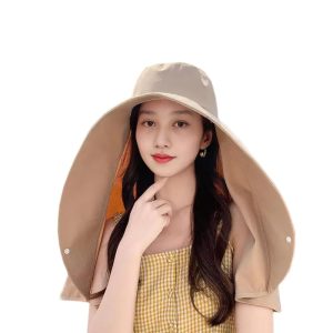 Fashion Outdoor Beach Hats UPF 50+ UV Sun Protection Wide Brim Shawl Breathable Face Neck Flap Cover Folding Sun Hat