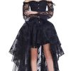 Women's Steampunk Victorian Off Shoulder Corset Top With High Low Skirt