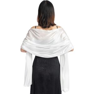 Women Chiffon Shawls and Wraps for Evening Dresses, Elegant Soft Sheer Chiffon Stole Bride Wedding Scarf