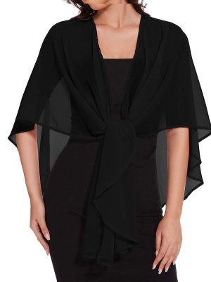 Shawls and Wraps for Evening Dresses Sheer Womens Chiffon Scarf Wedding Bridal Cover Up