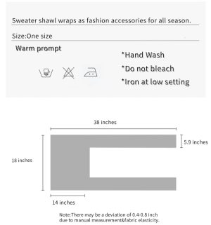 Women's Sweater Shawl Wraps Sleeves Knitted Collar Sweater Scarf Top Casual Lightweight Shoulder Cape Accessories