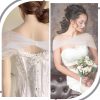1Pc Tulle Bridal Shawl 34.2 Inch(87cm) White Bridal Shawl Wraps Bridals Bolero Jackets Shawls Tulle Off Shoulders Clothing