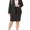 Plus Size Blazer and Skirt Suit Sets for Women 2 Piece Outfits Business Casual Suit Sets