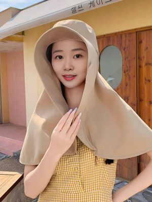 Fashion Outdoor Beach Hats UPF 50+ UV Sun Protection Wide Brim Shawl Breathable Face Neck Flap Cover Folding Sun Hat