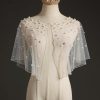 Pearls Wedding Capes Shawl Wrap Shrug Bridal Evening Dress Jackets Flapper Bolero Cover Up for Party Formal