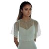 Pearl Shawl for Women, Soft Tulle Capes and Wraps for Evening Dress Wedding Party Bolero Cover Up