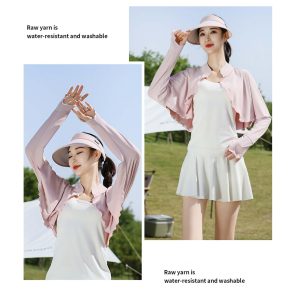 JDYaoYing Women's Cooling Shawl Sun Cape Cloak UV Protection Cooler Shrug Neck Sun Protection Arm Sleeves with Finger Hole