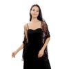 Women's Long Sequin Shawls 1920s Scarf Mesh Glittering Wedding Cape Fringed Evening Wrap Formal Harlem Night