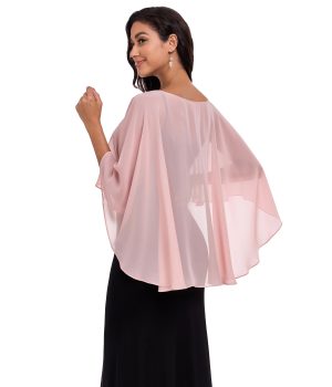 Sheer Shawls and Wraps for Evening Dresses Chiffon Capes for Women Soft Wedding Cover Up