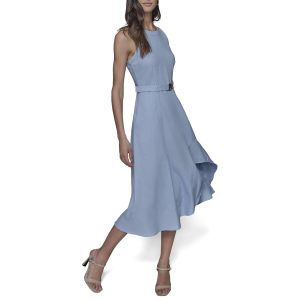 Women's Light Scoop Neck Sleeveless Midi Dress