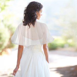 2 Pack Chiffon Capelet, Soft Chiffon Shawls Wraps Shrug for Wedding Evening Dress, 1920s Flapper Cape Cover Up for Women, Black