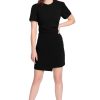 Women's Sleek Faux Wrap Dress with Asymmetric Skirt Office Workwear Event Guest of