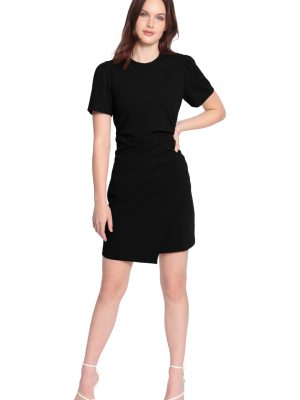 61VSkBqjTCL.jpg Women's Sleek Faux Wrap Dress with Asymmetric Skirt Office Workwear Event Guest of