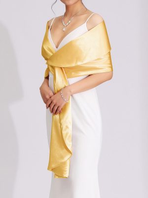 Women’s Shawls Wraps Wedding Satin Scarf for Evening Dresses Bridal Stole for Brides and Bridesmaids