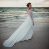 Wedding Dresses for Bride 2025 with Lace Appliques Chiffon A Line Women Dress Long Sleeves Beach Bride Dress