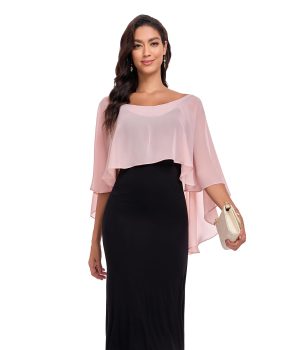 Sheer Shawls and Wraps for Evening Dresses Chiffon Capes for Women Soft Wedding Cover Up