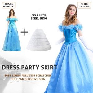 2 pcs Women's Crinoline Petticoat 6 Hoop Gown Half Slips Underskirt for Wedding Bridal Dress - White - Pack of 2 Ball Gown (for