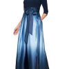 Women's Long Satin Mother of The Bride Dress with Pockets, Formal Party Gown (Petite and Regular Sizes)