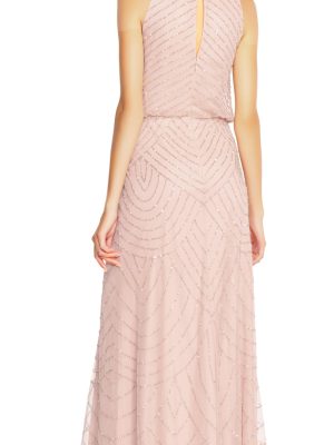 Women's Halter Art Deco Beaded Blouson Dress