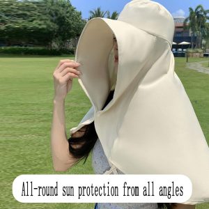 Fashion Outdoor Beach Hats UPF 50+ UV Sun Protection Wide Brim Shawl Breathable Face Neck Flap Cover Folding Sun Hat