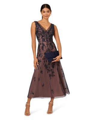 Women's Beaded Mesh Dress