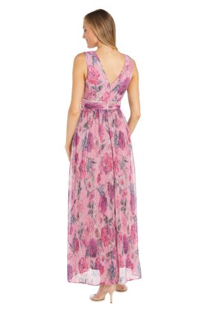 Womens Plus Metallic Mesh Evening Dress