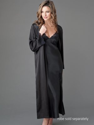 Women's Silk Gown, Lace Trim, Flattering Waist Shape, Le Tresor, Lingerie, Beautiful Gift Packaging