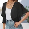 Women Shrug Chiffon Cardigans Open Front Short Sleeve Bolero for Evening Dressy