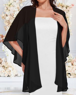 Shawls and Wraps for Evening Dresses Sheer Womens Chiffon Scarf Wedding Bridal Cover Up