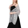 Sequin Floral Shawls and Wraps for Evening Dresses,Women sparkly Sheer Mesh Wedding Shawls for Evening Party