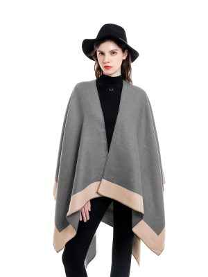 Women's Shawl Wrap Poncho Sweater Open Front Cape for Fall Winter