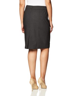 Women's Classic Fit Straight Lux Suit Skirt (Regular and Plus Size)