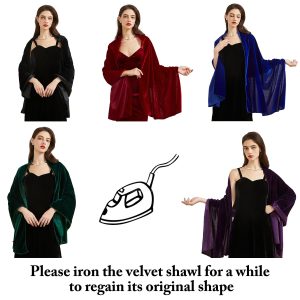 Women Velvet Shawl and Wrap for Evening Dresses Wedding Bridal Scarf Poncho Cape Party Prom Dress Accessories