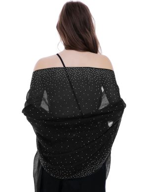 Starry Night Shawls and Wraps for Evening Dresses, Shiny Scarf for Women’s Formal Wear