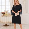 Womens Chiffon Dresses Flutter Sleeve Party Wedding Cocktail Dress Size 8-20