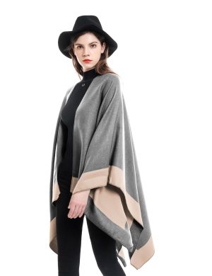 Women's Shawl Wrap Poncho Sweater Open Front Cape for Fall Winter