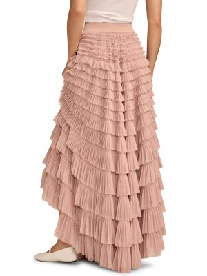 71N4axNVCML.jpg Women's Tulle Ruffle Maxi Skirt