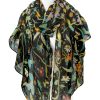 Scarfs for Women Lightweight Floral Birds Print Cotton Scarves and Wraps for Summer Shawl