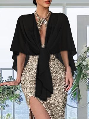 Shawls and Wraps for Evening Dresses Sheer Womens Chiffon Scarf Wedding Bridal Cover Up