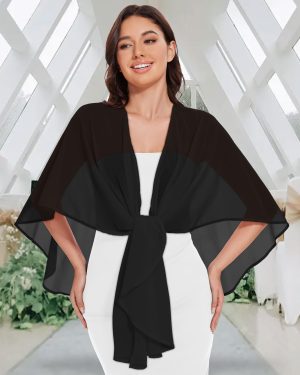 Shawls and Wraps for Evening Dresses Sheer Womens Chiffon Scarf Wedding Bridal Cover Up