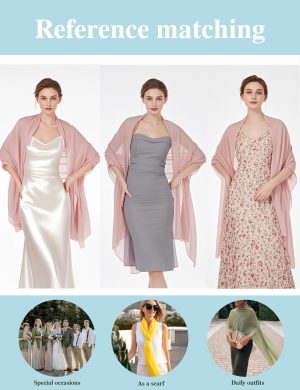 BEAUTELIATE Soft Chiffon Scarfs Shawls and Wraps for Evening Dresses Bridal Wedding Shawl Wraps