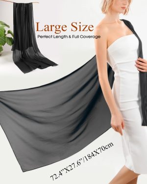 Chiffon Shawl Wraps for Women Evening Dresses Soft Scarf Formal Wedding Bridal Scarves