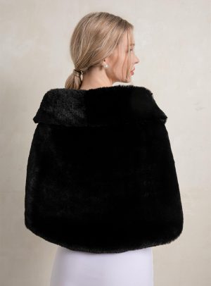 Faux Fur Shawls and Wraps For Women Stole Bridal Bridesmaids Warm Womens Cloak Cape Coat For Wedding Party