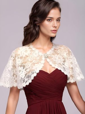 Women's Lace Appliques Shawls Wedding Bridal Cape Shoulder Covers Bolero