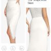 Midi Skirts for Women Lace Shapewear Split Satin High Waisted Bodycon Long Skirt Built-in Tummy Control