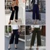 Wide Leg Pants for Women Trousers High Waisted Dress Pants Business Casual Summer Capris Stretch Pull On Work Slacks