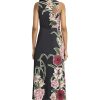Women's Sleeveless Mock Neck Maxi Elegant Floral Print for Wedding Guest-Versatile Formal Dresses